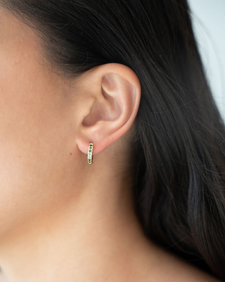 Emerald hoops